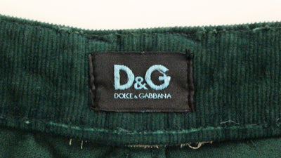 Green Cotton Corduroys Regular Fit Jeans