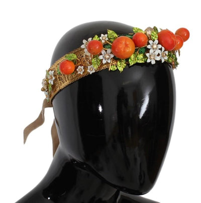 Gold Brass Crystal Sicily Orange ARANCE Tiara