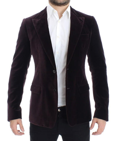 Purple velvet slim fit blazer