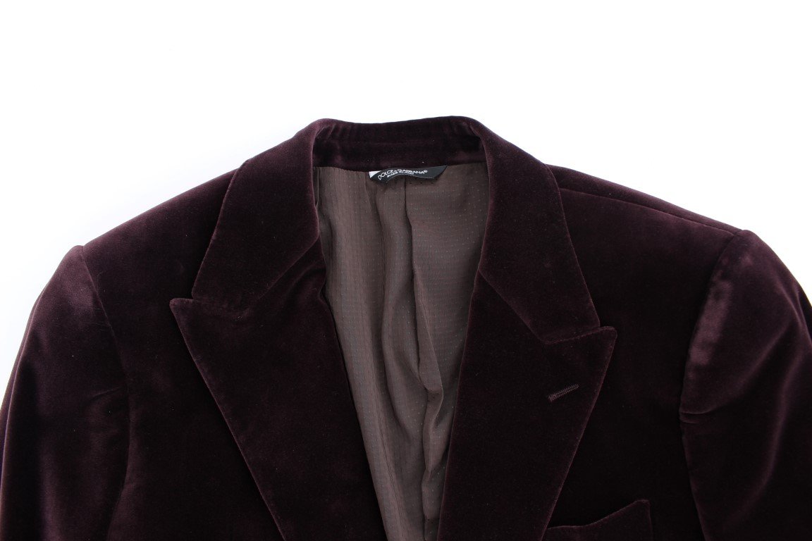 Purple velvet slim fit blazer