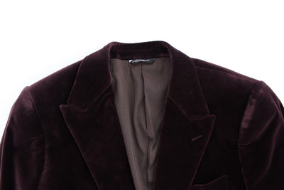 Purple velvet slim fit blazer