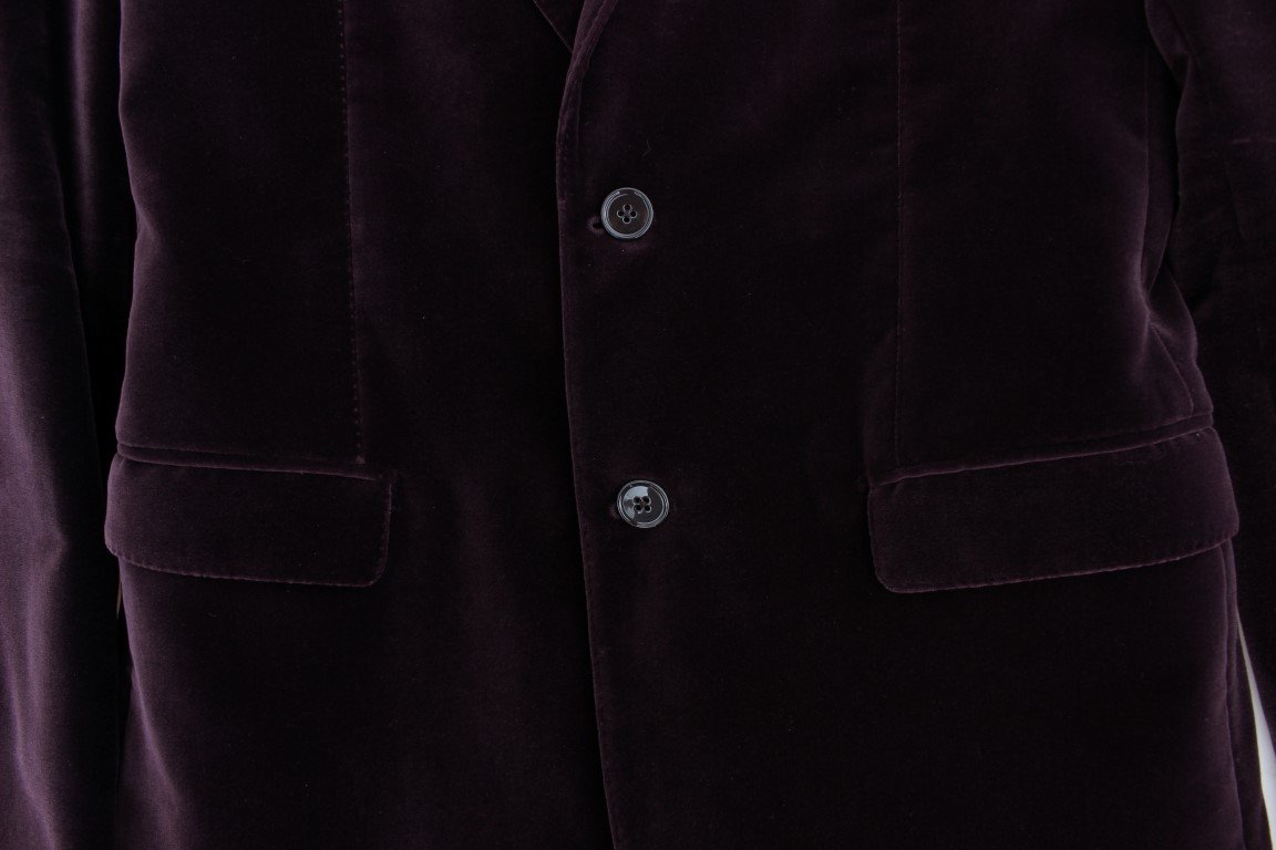 Purple velvet slim fit blazer