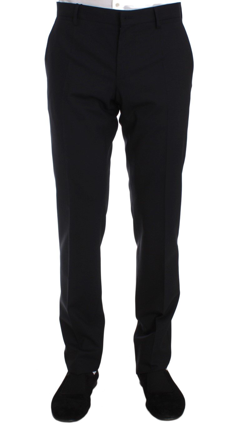 Blue Wool Stretch Dress Pants