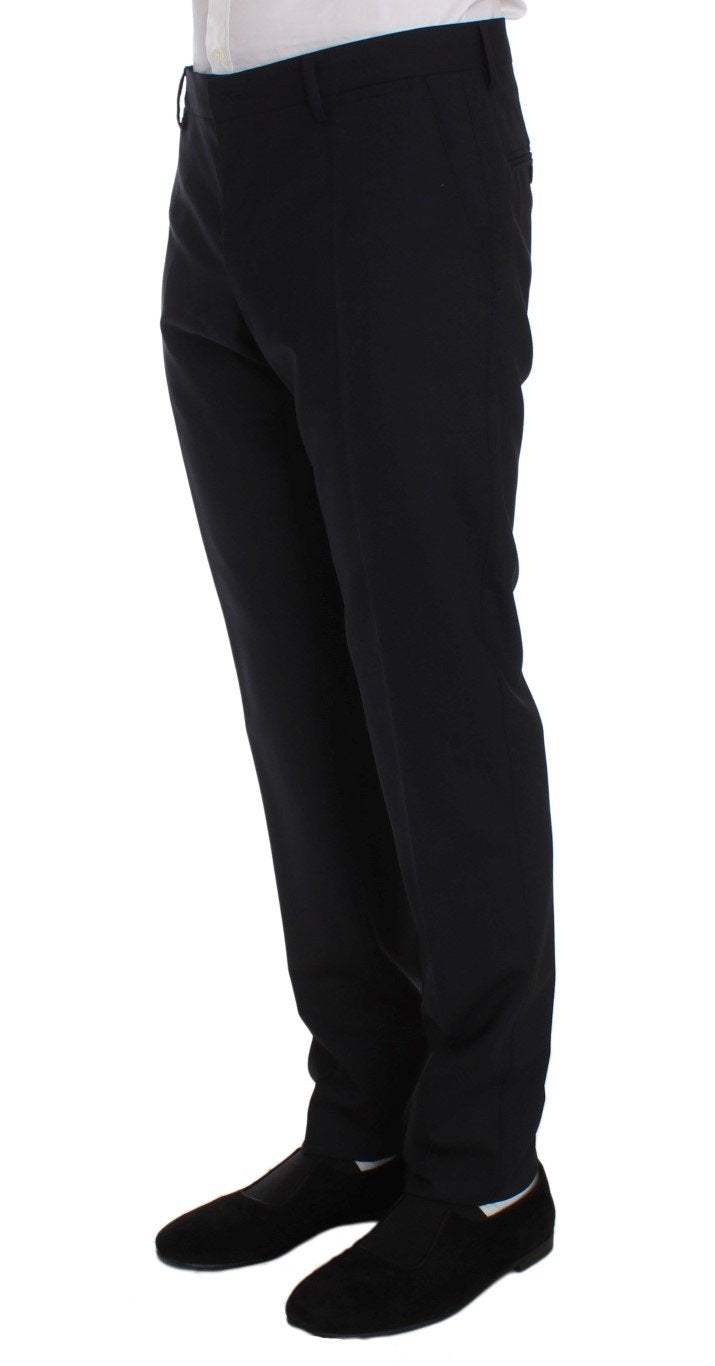 Blue Wool Stretch Dress Pants
