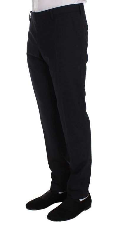 Blue Wool Stretch Dress Pants