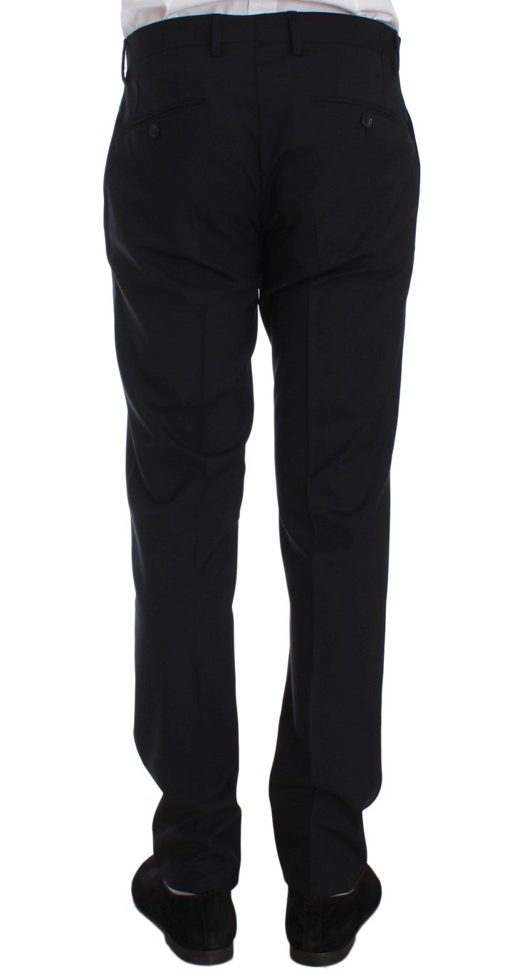 Blue Wool Stretch Dress Pants