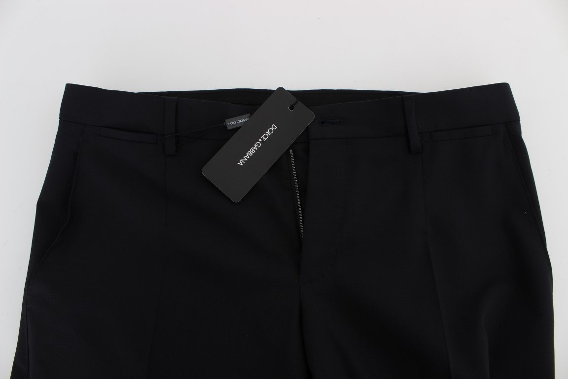 Blue Wool Stretch Dress Pants