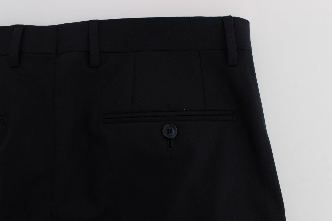 Blue Wool Stretch Dress Pants