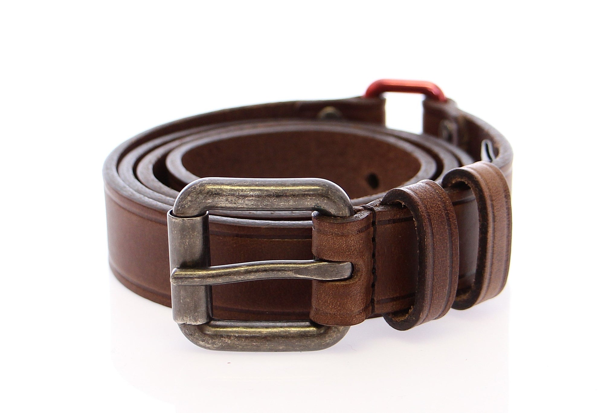 Brown Leather Logo Belt