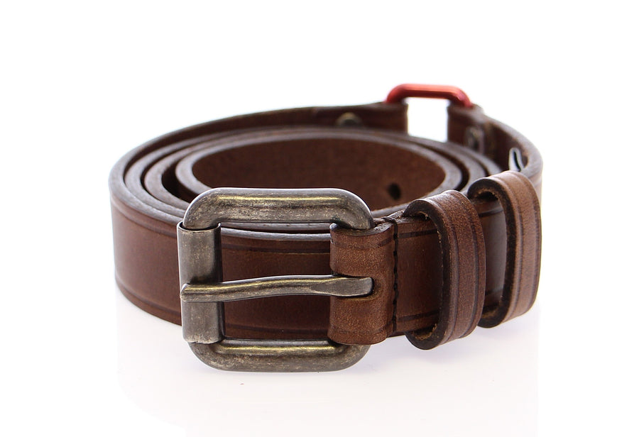 Brown Leather Logo Belt