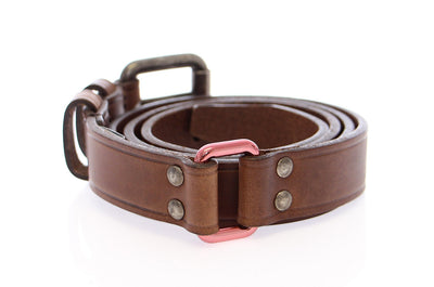Brown Leather Logo Belt