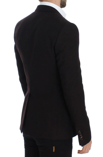 Brown wool slim fit blazer