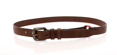 Brown Leather Logo Belt