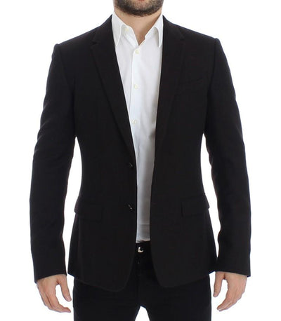 Brown wool slim fit blazer