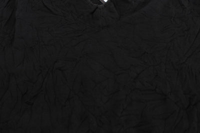 Black Fine Wool V-neck Sweater