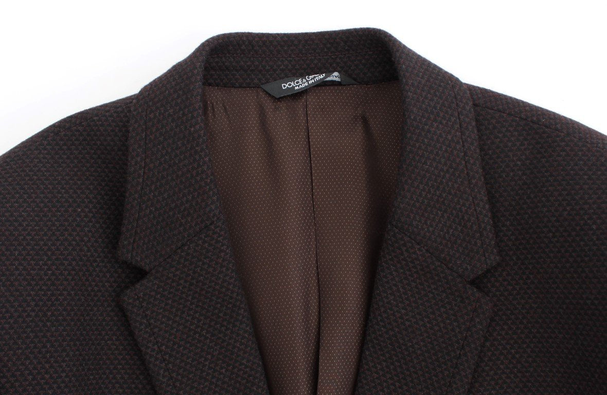 Brown wool slim fit blazer