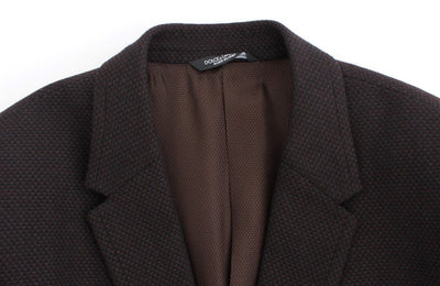 Brown wool slim fit blazer