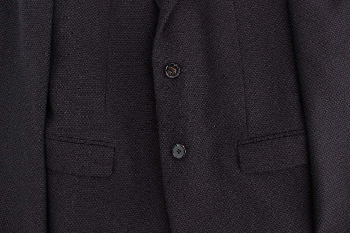 Brown wool slim fit blazer