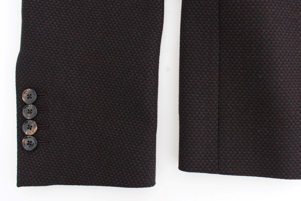 Brown wool slim fit blazer