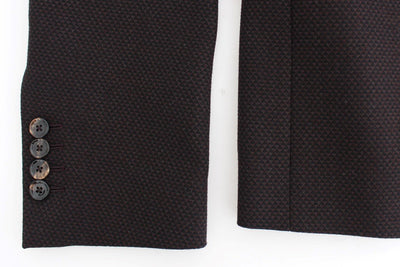 Brown wool slim fit blazer