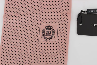 Pink Polka Dotted Silk Scarf
