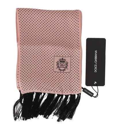 Pink Polka Dotted Silk Scarf