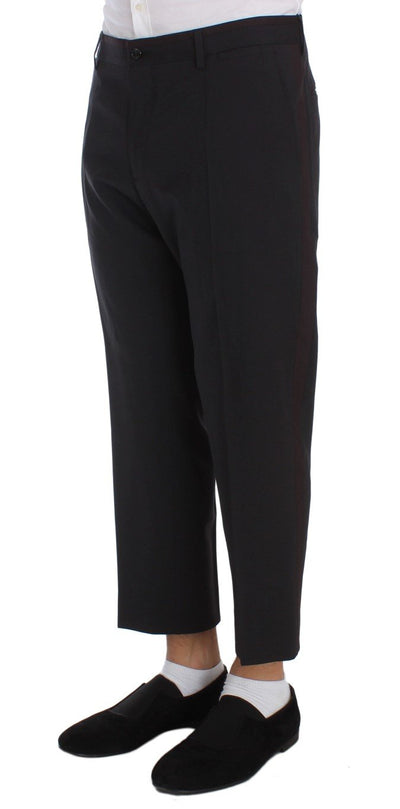 Gray Wool Stretch Cropped Pants