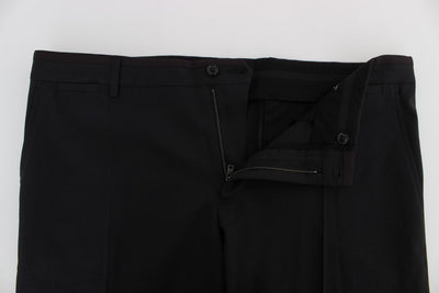 Gray Wool Stretch Cropped Pants