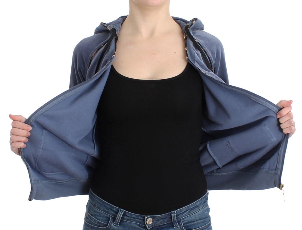 Blue velvet zipup sweater