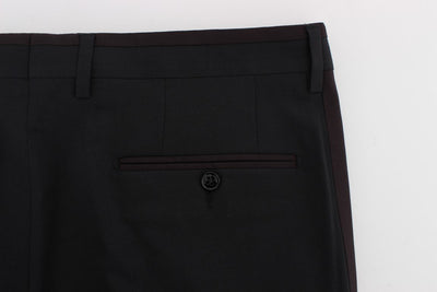 Gray Wool Stretch Cropped Pants