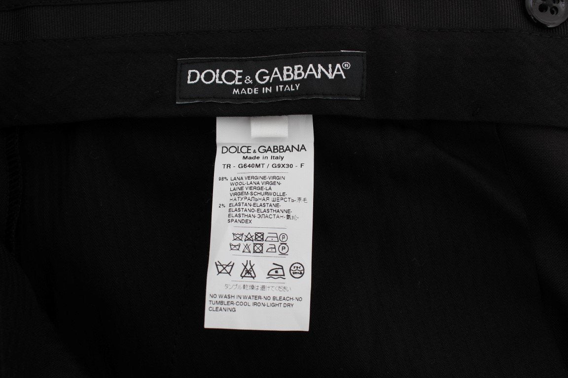 Gray Wool Stretch Cropped Pants