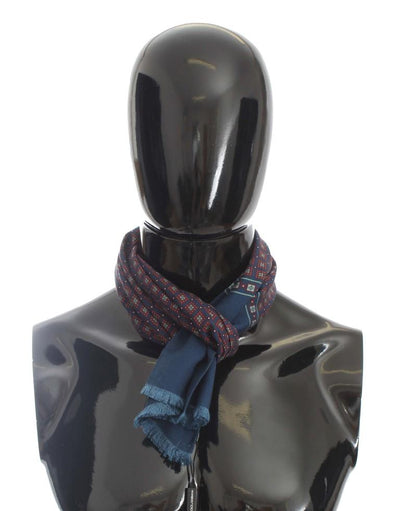 Blue Red Baroque Silk Scarf