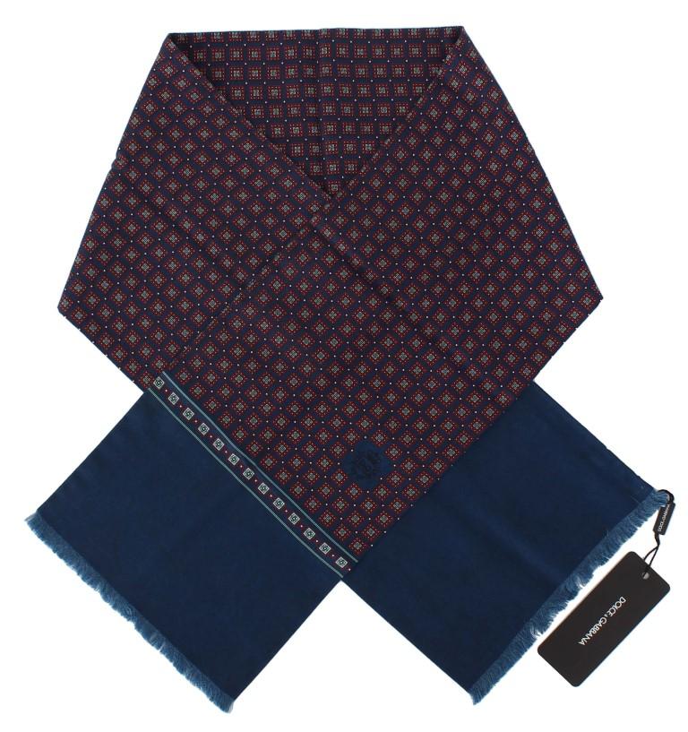 Blue Red Baroque Silk Scarf