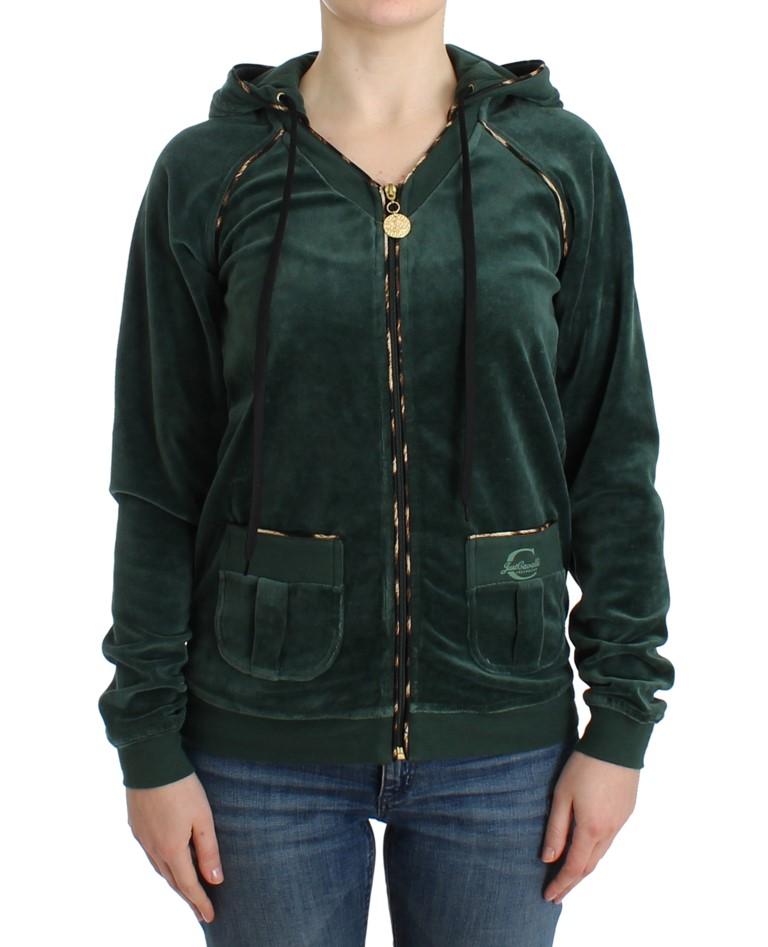 Green velvet zipup sweater