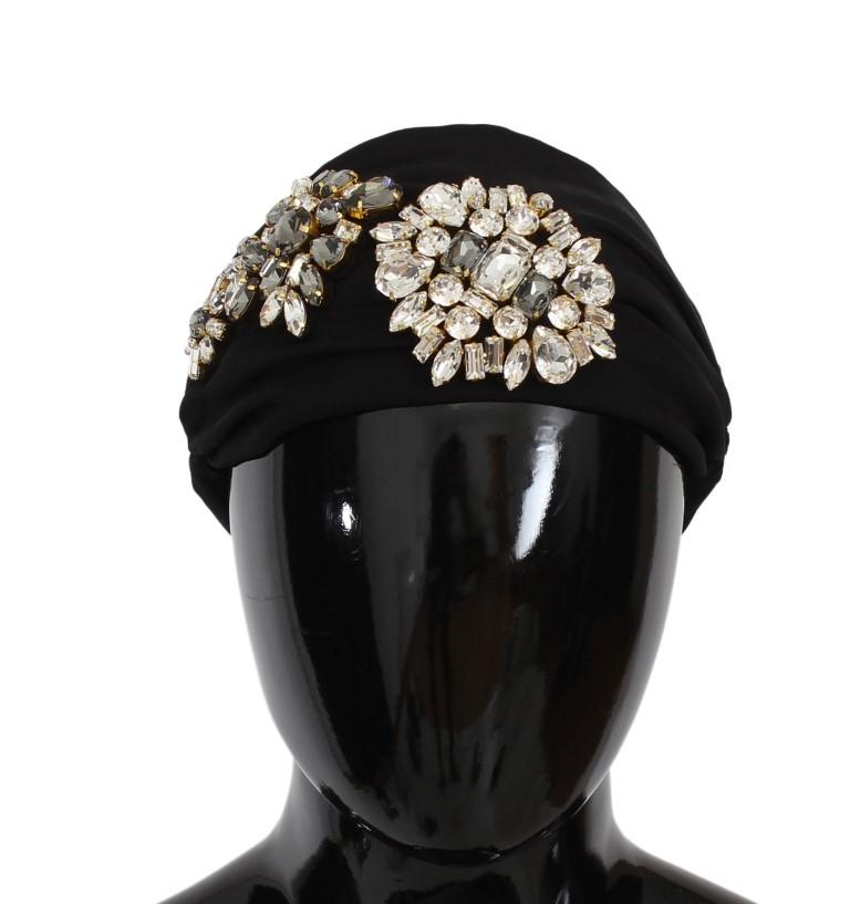 Black Floral Crystal Headband