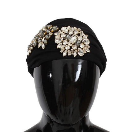 Black Floral Crystal Headband