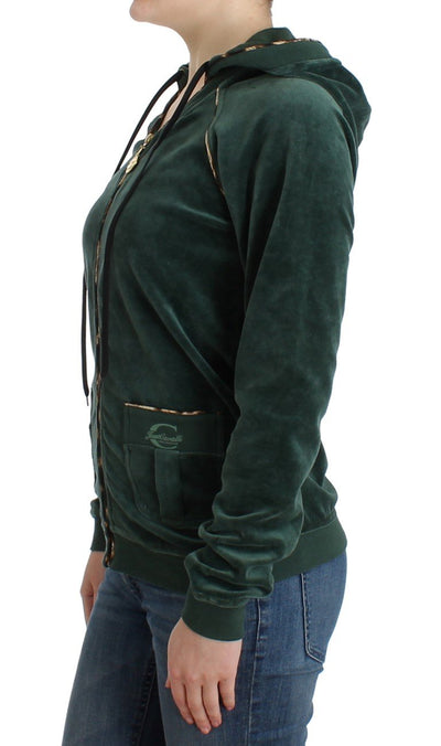 Green velvet zipup sweater