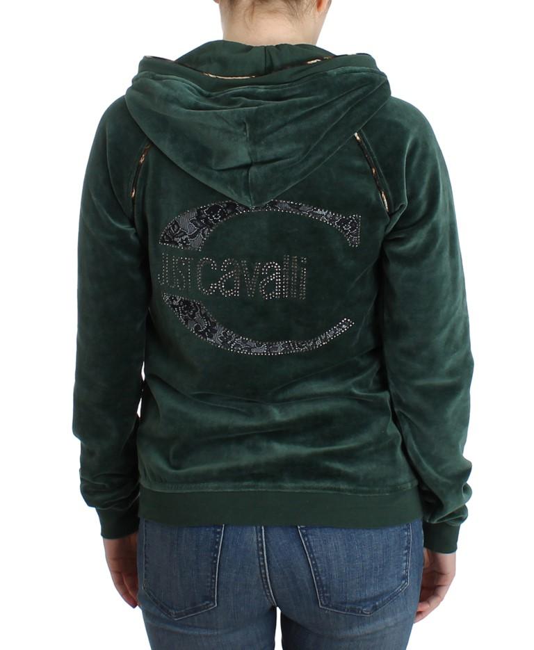 Green velvet zipup sweater