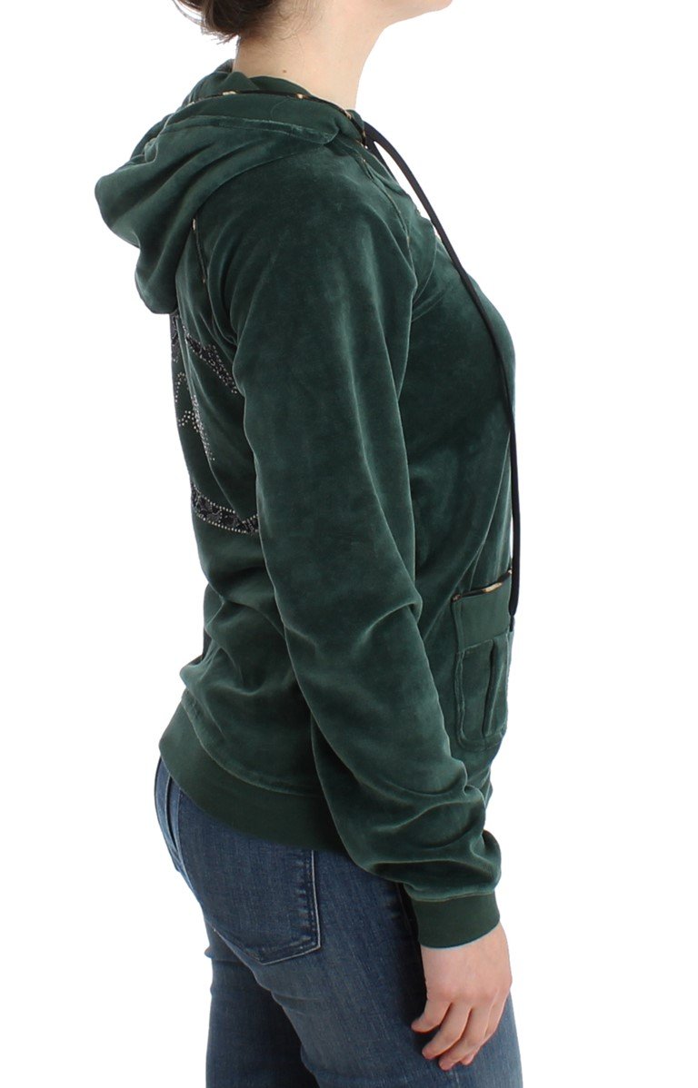 Green velvet zipup sweater