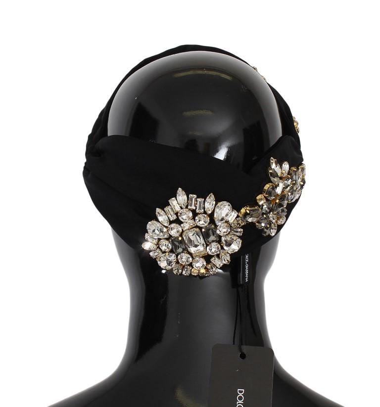 Black Floral Crystal Headband