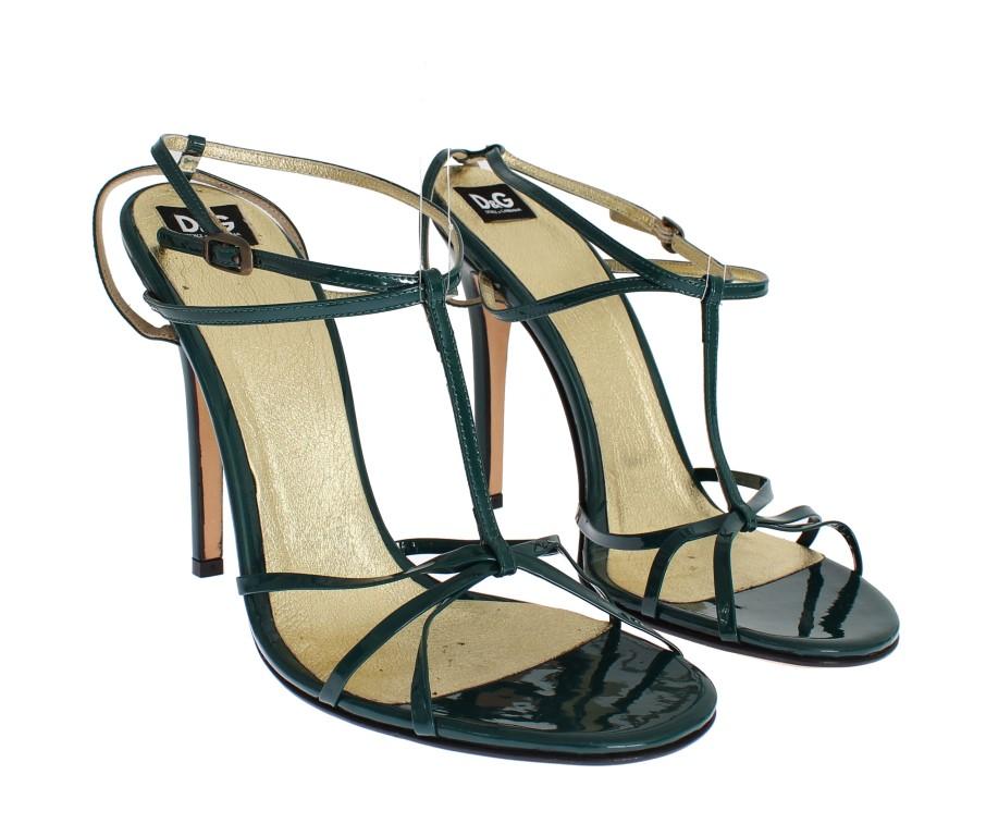 Green Leather Sandals Pumps