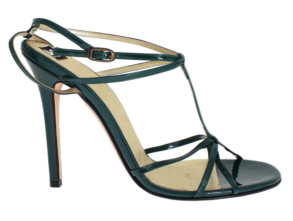 Green Leather Sandals Pumps