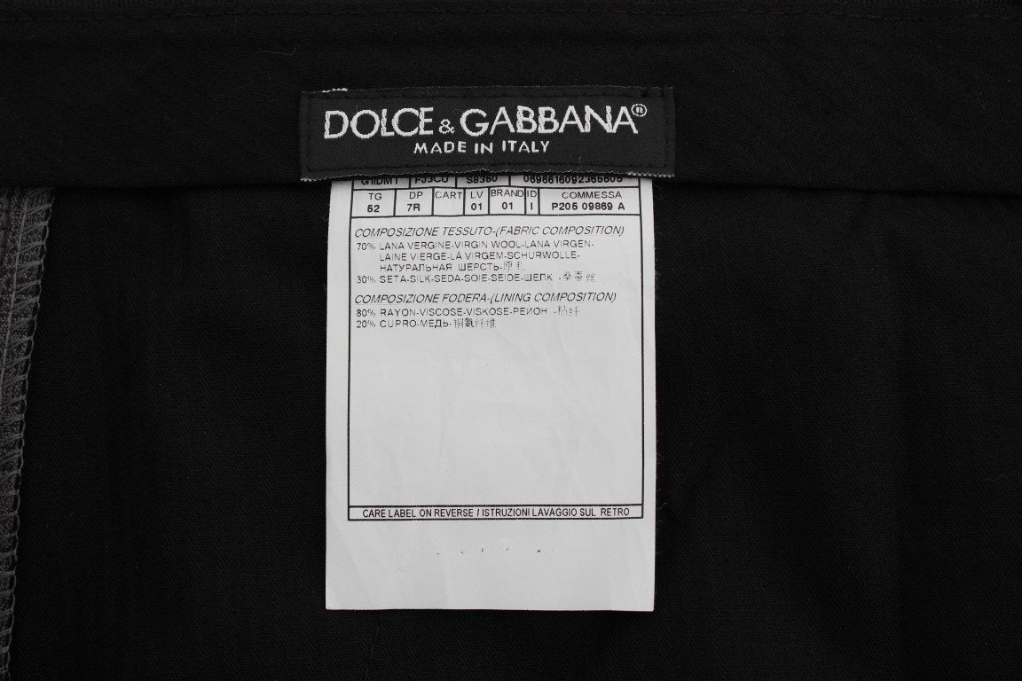 Gray Pattern Wool Silk Formal Pants