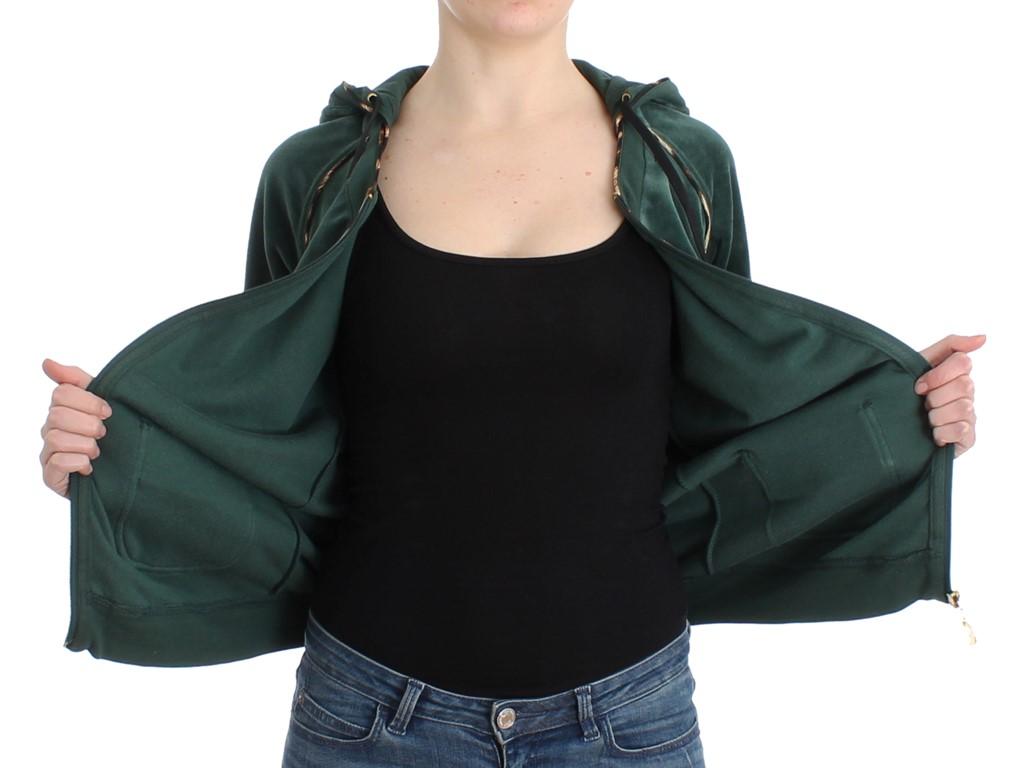 Green velvet zipup sweater