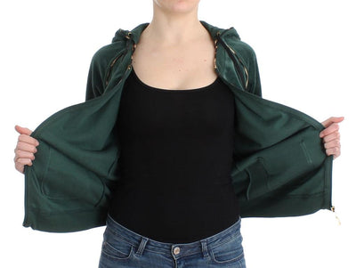 Green velvet zipup sweater