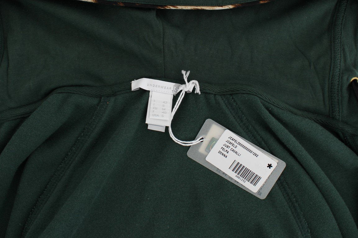 Green velvet zipup sweater