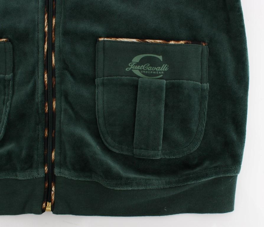 Green velvet zipup sweater