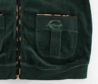 Green velvet zipup sweater