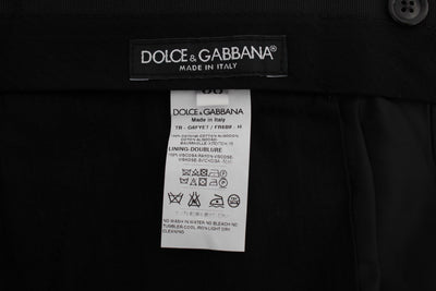 Gray Cotton Striped Slim Fit Pants