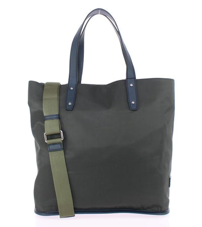 Green nylon tote bag